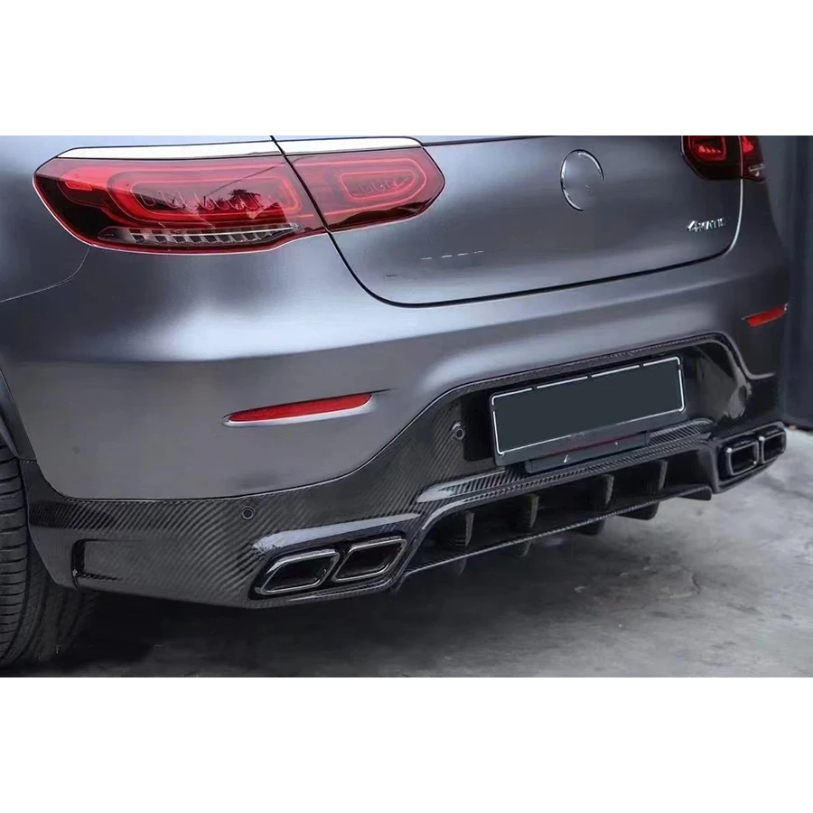 For Mercedes Benz GLC Class coupe W253 2020-2023 Carbon Fiber Car Rear Bumper Diffuser Splitters Spoiler Back lip body kit - Image 2