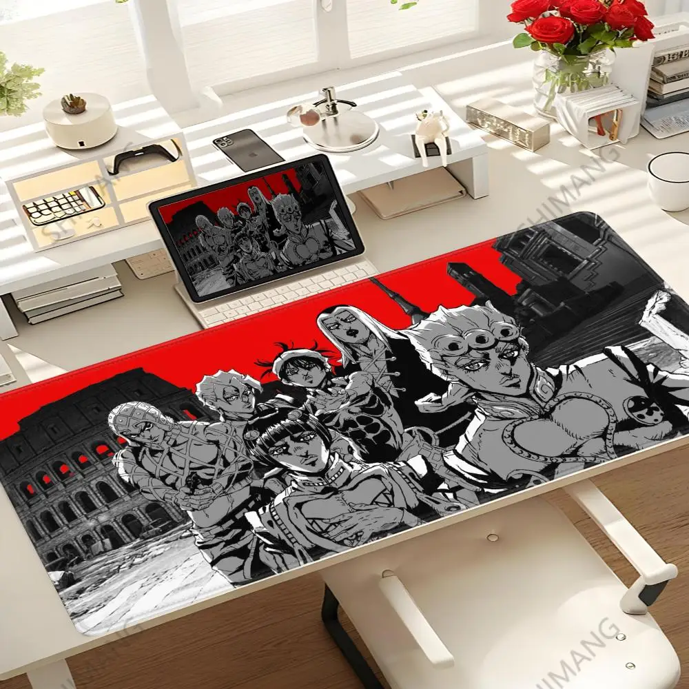 

PC Gamer Joseph Joestar Mouse Pad Cabinet Keyboard Gaming Accessories Jojo Bizarre Adventure Laptop Rug Large Lock Edge Mousepad