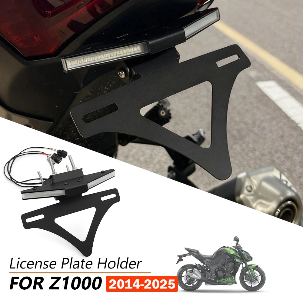 

For Kawasaki Z1000 Z 1000 2014-2025 Motorcycle license plate holder bracket LED rear tail light fender eliminator kit
