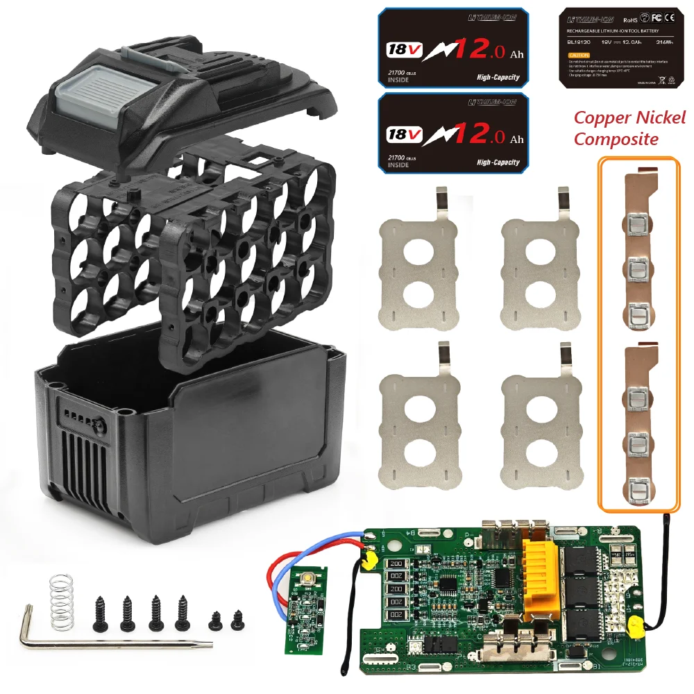 BL18120 Battery Case 15*21700 with Balancing function For Makita 18V DIY BL1860 BL1850 Shell Box With BMS PCB