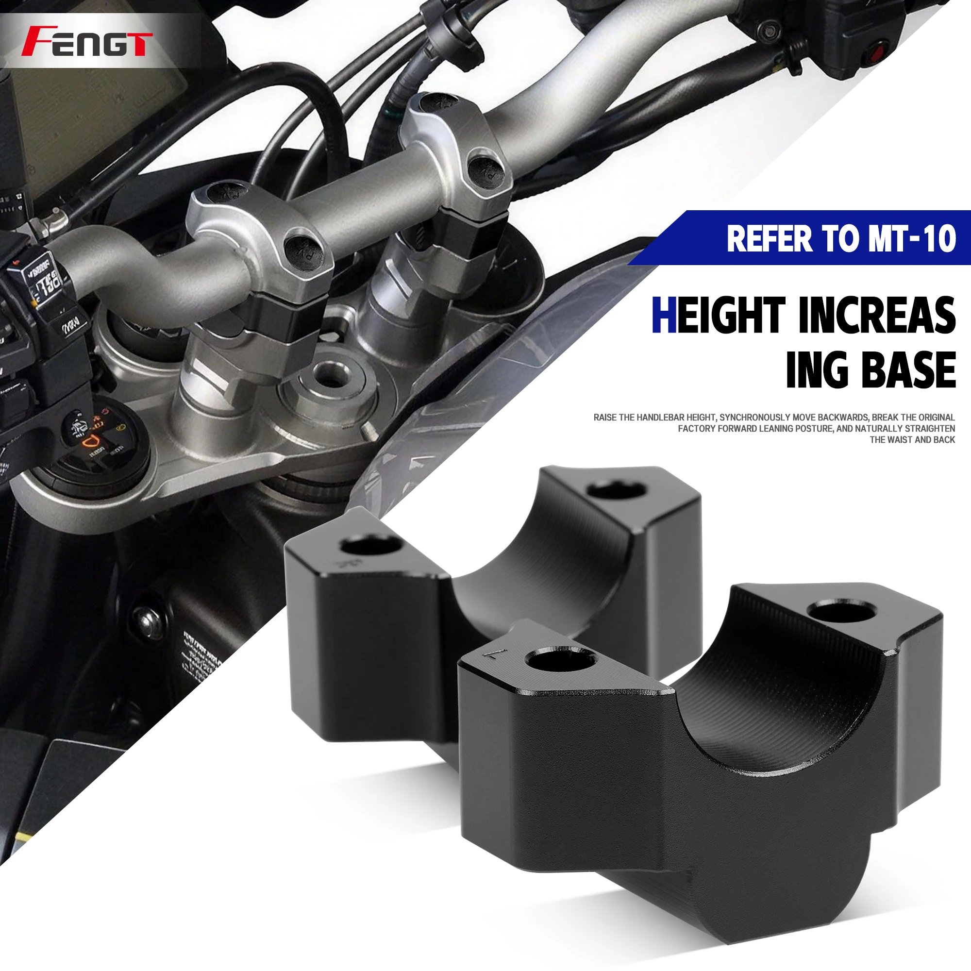 FOR YAMAHA MT10 MT-10 Motorcycle CNC MT 10 Handlebar Risers Clamp Mounting Mount Riser Handle Bar Extend Adapter CNC Lift Mount