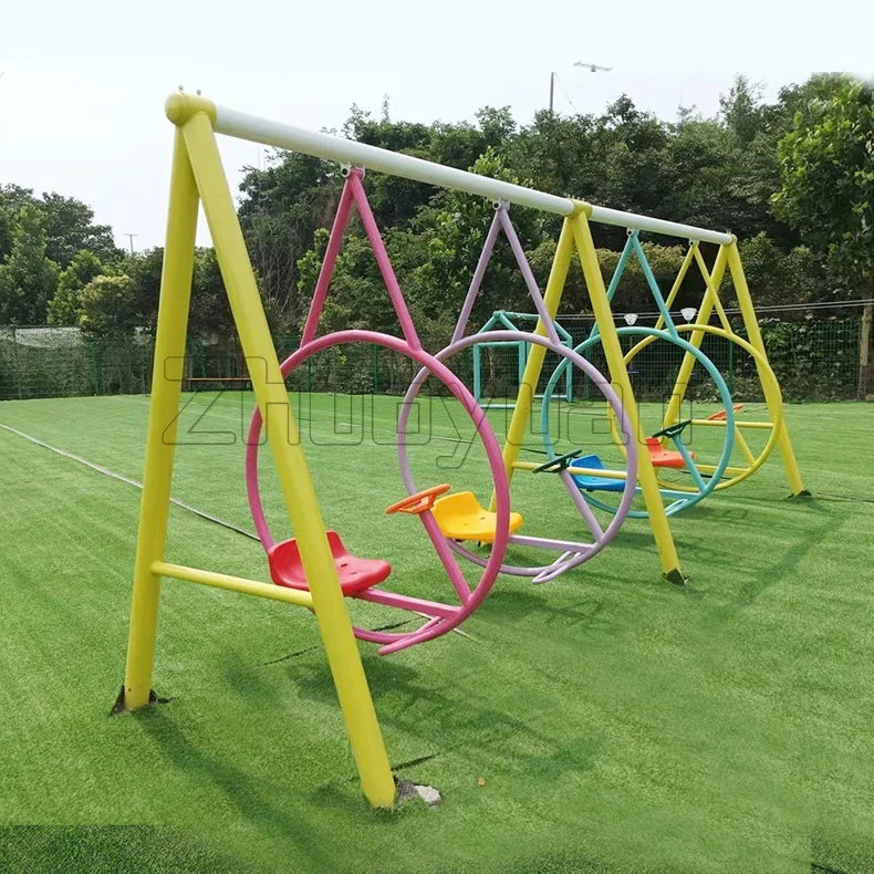 Outdoor amusement kid's ride game park playground single swing arm motorcycle swings for children