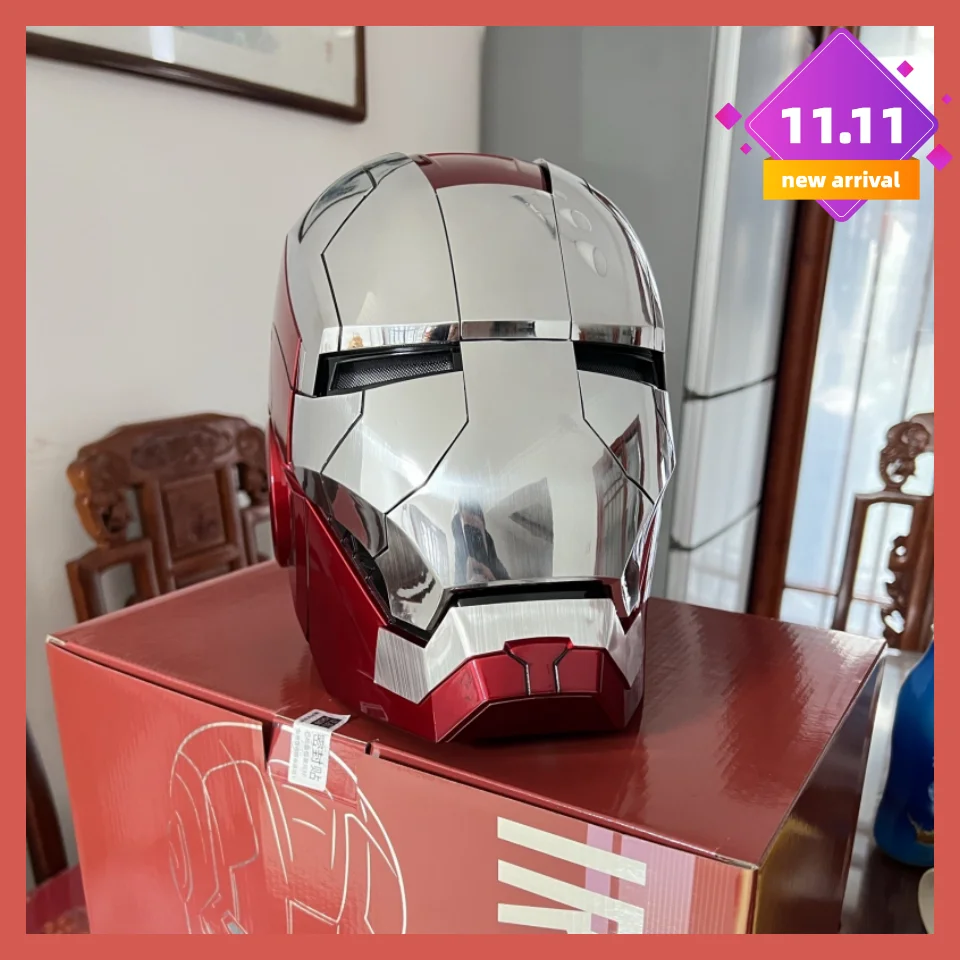 

New Disney Iron Man Helmet 1:1 Mk5 Voice Control Eyes with Light Model Toys for Adult Electric Wearable Christmas Gift