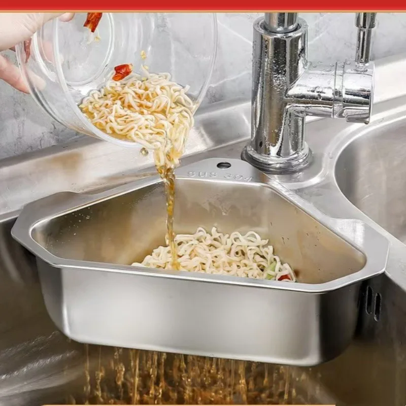 

1pc Stainless Steel Kitchen Sink Filter Drain Basket Wash Basin Leftovers Residue Garbage Drain Rack Wash Basin