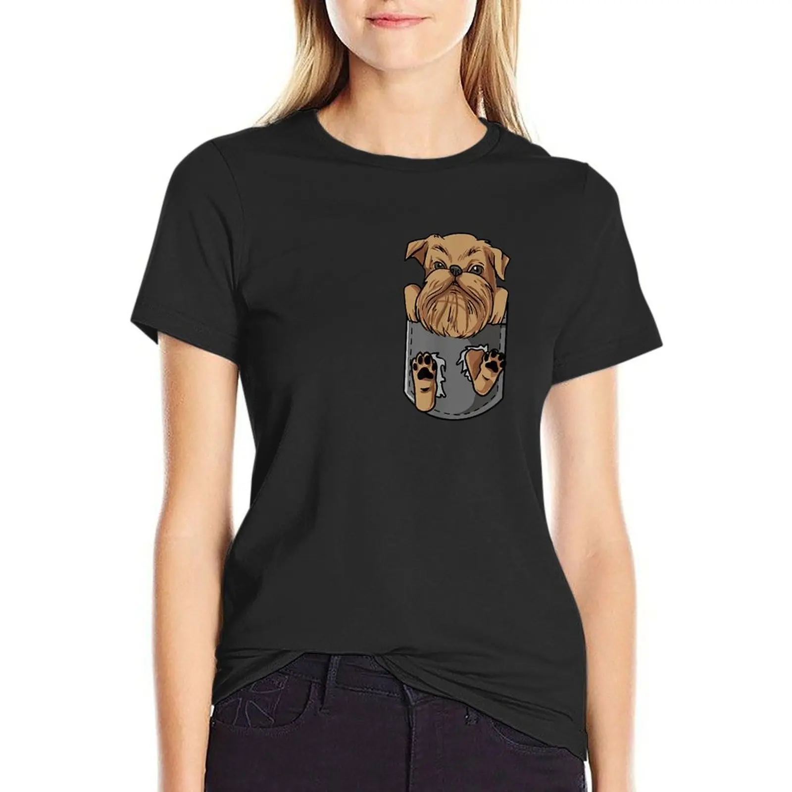 

Brussels griffon in a pocket T-Shirt plus sizes animal prinfor sweat new edition woman t shirt