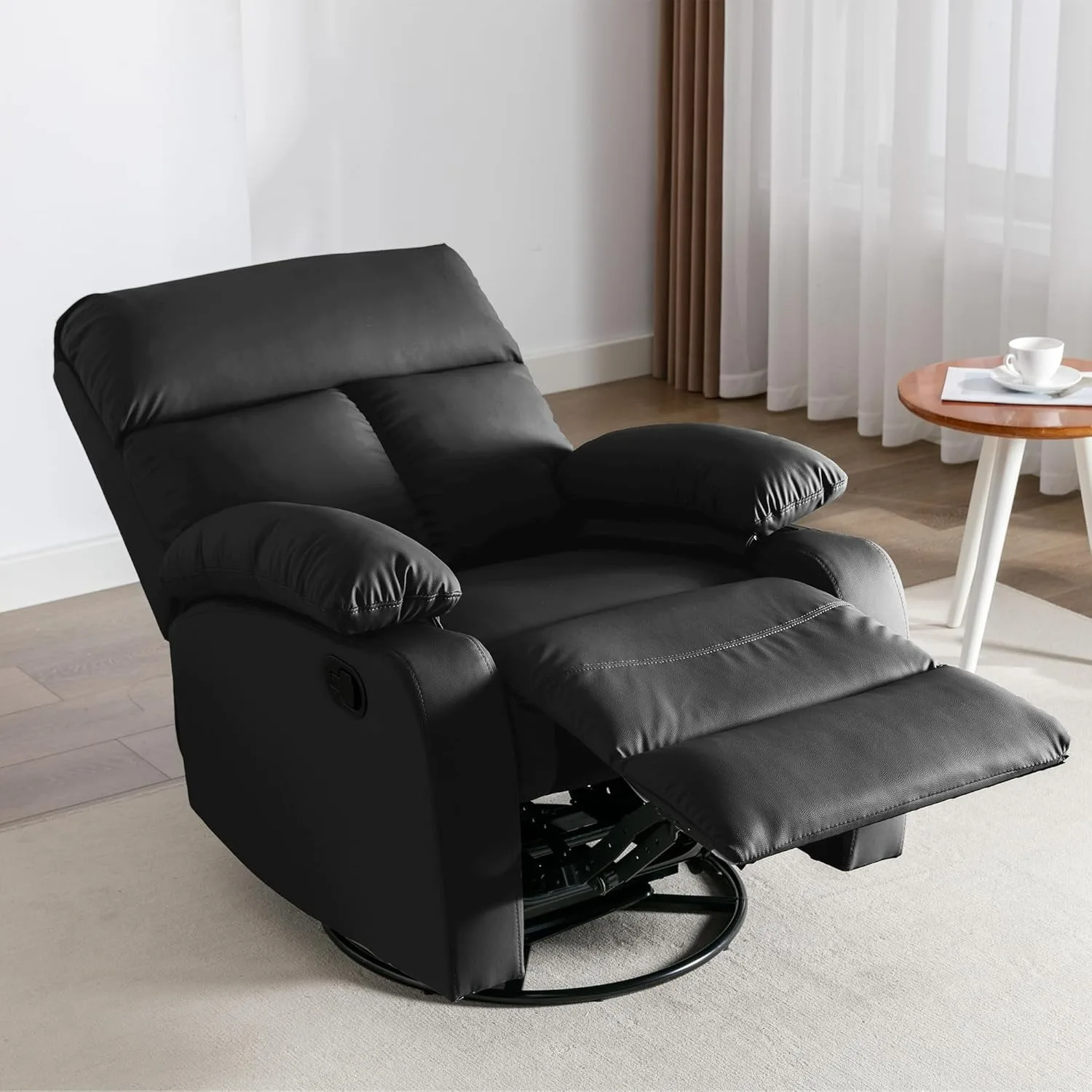 Swivel Rocker Recliner, Rocking Recliners Chair for Small Spaces, Small Rocker Recliner Chair, Nursery Rocking Chairs Black