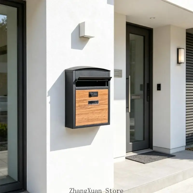 Wandmontierter Briefkasten aus Metall mit Zahlenschloss, Schlitzöffnung und Sichtfenster für Post und Formular 3XUF Home – Detail 3