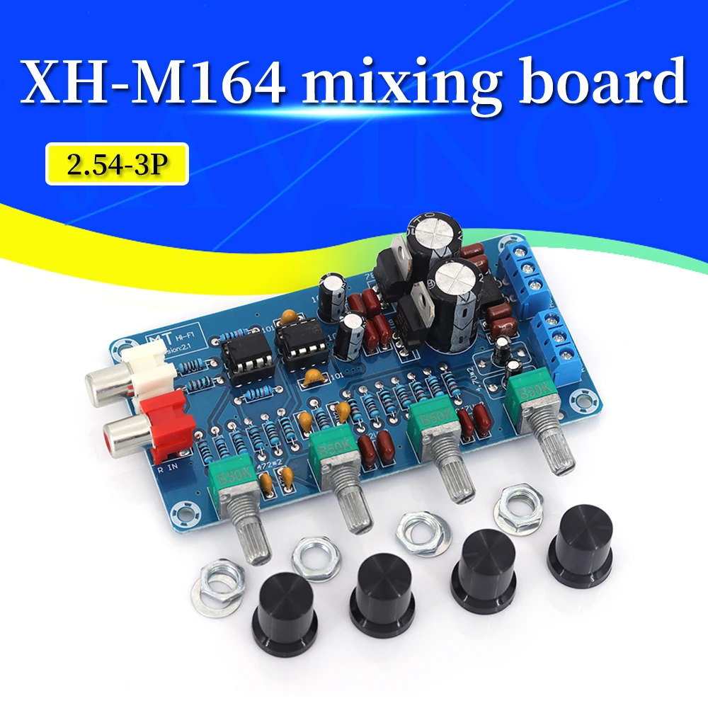 XH-M164 NE5532 Stereo Pre-amp Preamplifier Tone Board Audio 4 Channels Amplifier Module 4CH Control Circuit Telephone Preamp