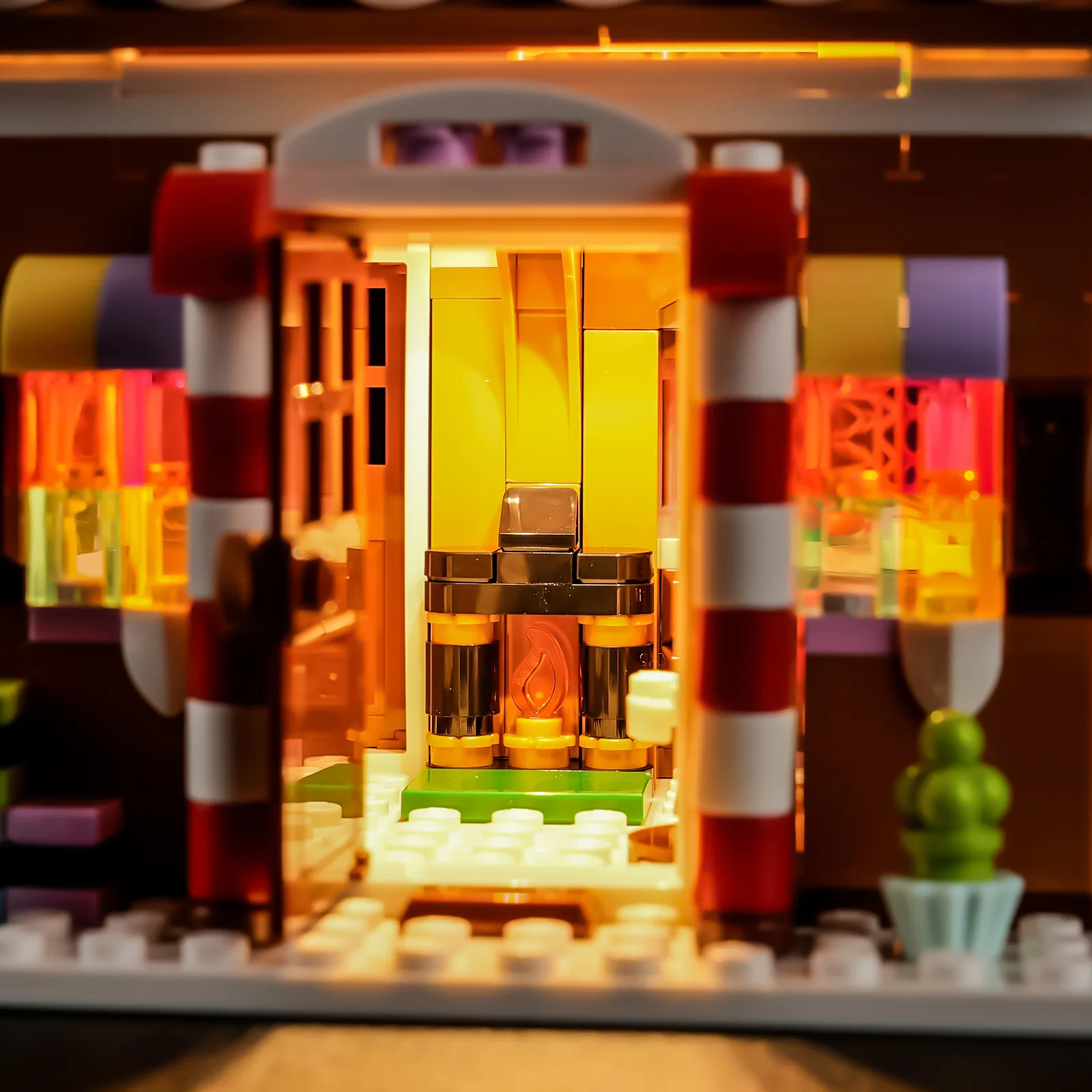 (فقط ضوء LED بدون طوب) 40809 أفكار منزل خبز الزنجبيل الاحتفالية لعيد الميلاد وعيد الميلاد (لا تشمل مجموعات مكعبات البناء موديل) #3