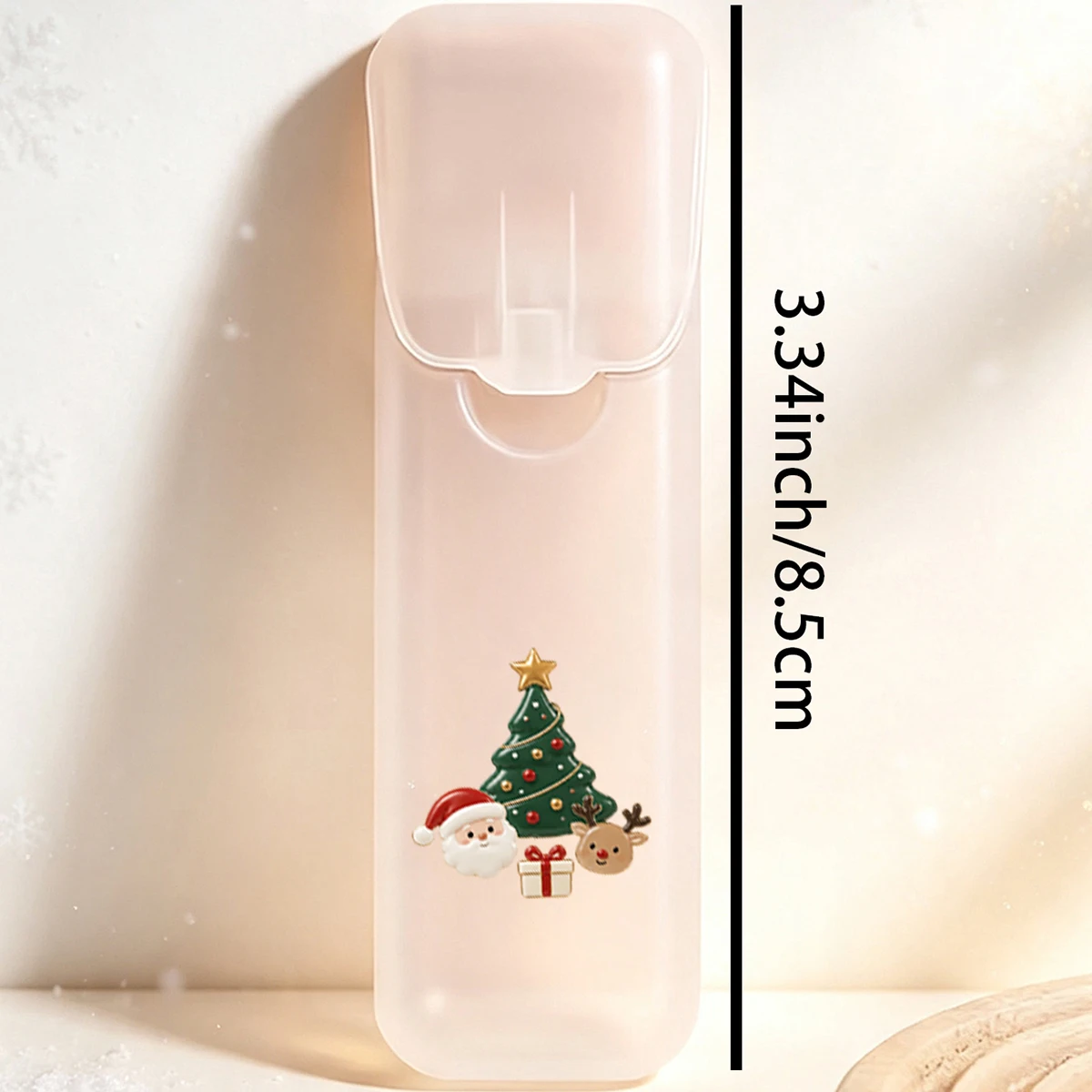 4/2/1 Piece Christmas-Themed Portable Toothpick and Floss Storage Box - Leak-Proof Sealed Travel Medicine Box with Transparent Lid, Christmas Main Image - Suitable for Compact Portable Medical Care Supplies Storage, Suitable for Toothpicks and Floss, Durable Plastic Material, Suitable for Travel, Outdoor, Home, and Office Environments - Space-Saving Design, Christmas Small Gift