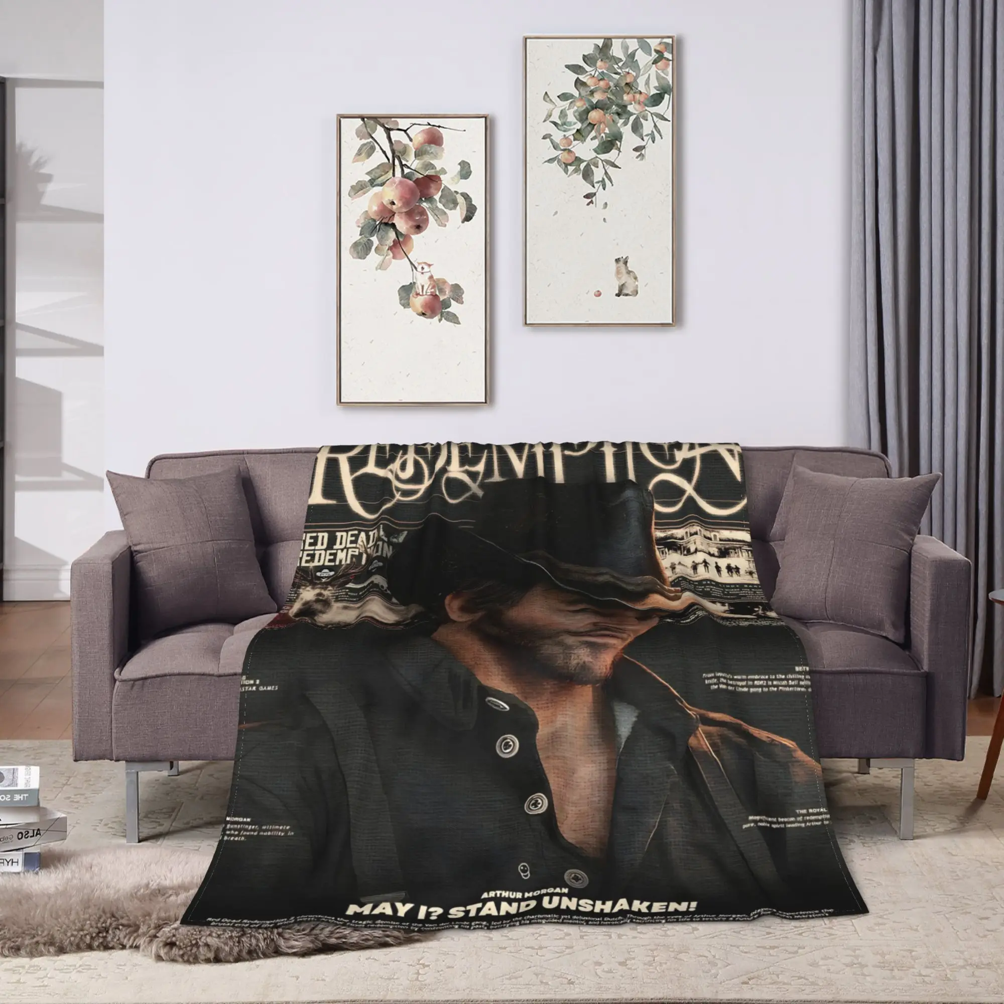 Red Dead Redemption Blankets Flannel Print Arthur Morgan   Multifunction Ultra-Soft Throw Blanket for Sofa Travel Quilt
