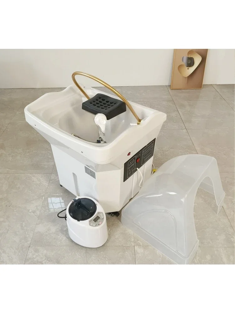 Movable Shampoo Basin Head Machine Supporting Massage Couch Facial Bed Fumigation Water Circulation Shampoo Machine