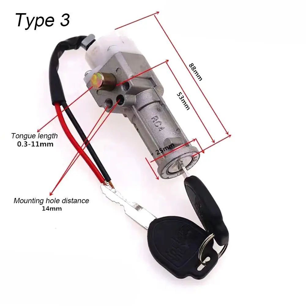 Accessories Scooter Motorcycle High Performance With 2 Keys Electric Bicycle Charger E-Bike Battery Lock Power Switch