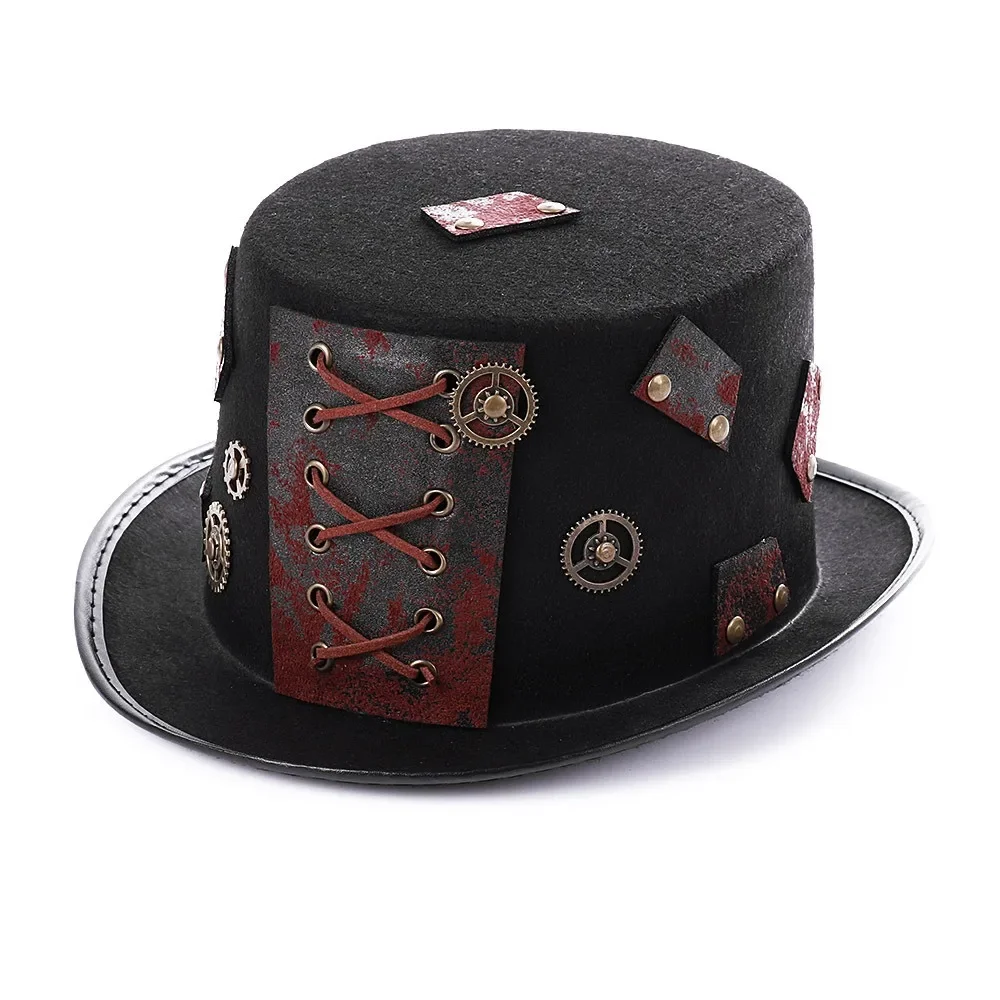 Retro Steam Punk Hat Music Festival Perform Fashion Dress Up Headwear Magic Show Gothic Style Prop Hat