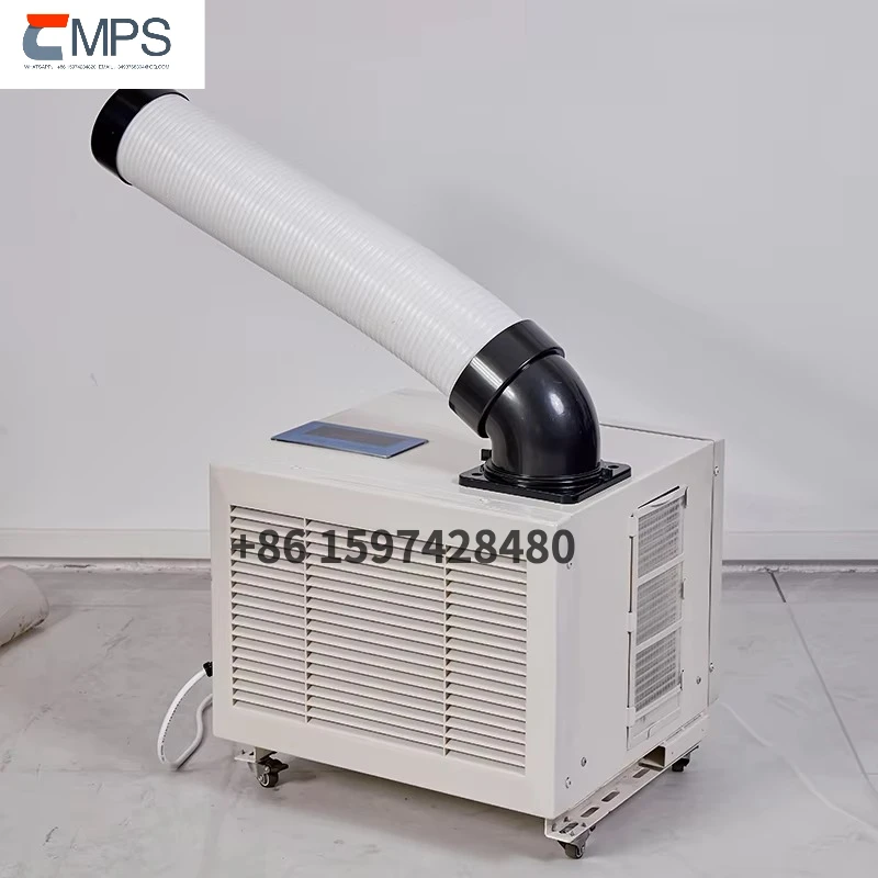 Mobile Industrial Air Cooler AC Motor Automatic Operation R-410A Refrigerant Large Movable Unit Hitachi Compressor 1 Year