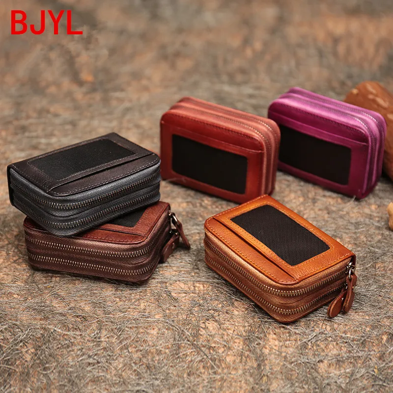 

Vintage Leather Mini Coin Purse Women Card Holder Wallet Multi-card Zip Small Coin Purse Female Business Card Holder Purses 2020