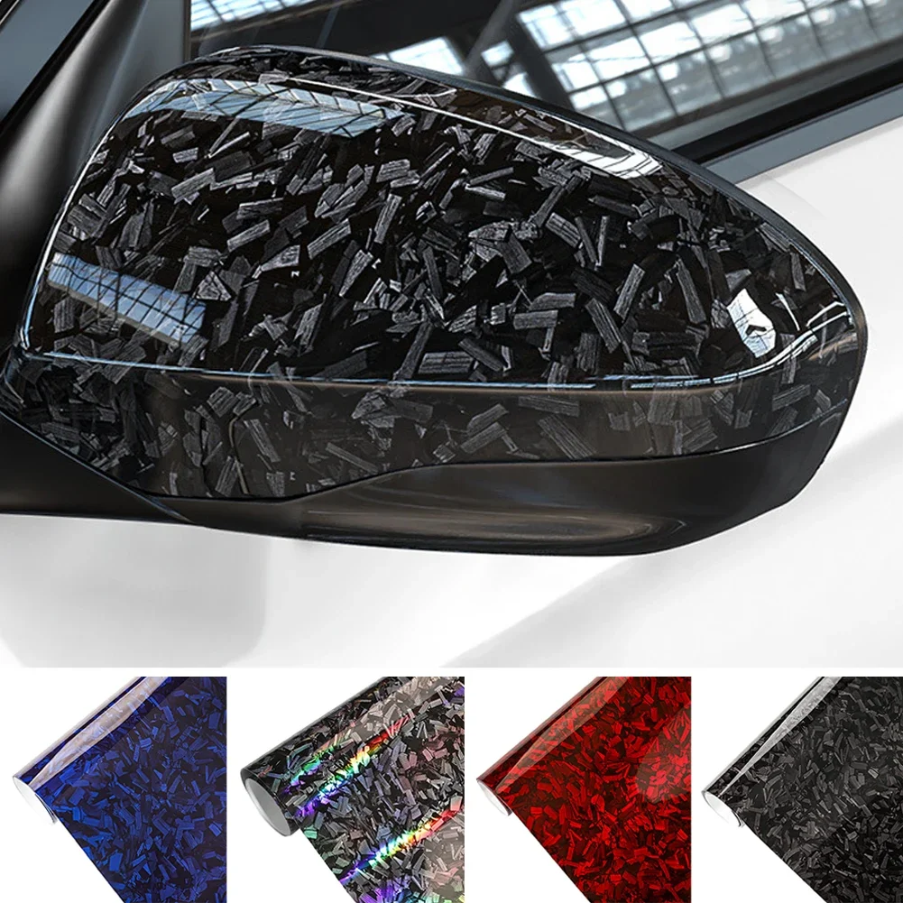 Carbon Fiber Film Glossy Black Car Body Film Forged Carbon Fiber Vinyl Wrap Film Self Adhesive Decal Sticker for Car Accessories