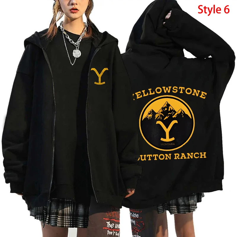 Hot Yellowstone Dutton Cosplay Zipper Hoodie Wome Men Fashion Autumn Winter Long Sleeve Sweatshirts Zippered Hoodie Tops