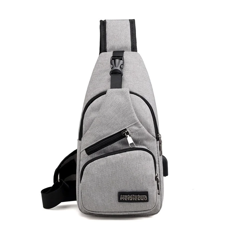 Bolso de hombro con carga USB para hombre, bandolera cruzada antirrobo para el pecho, mochila escolar para viaje corto, Verano