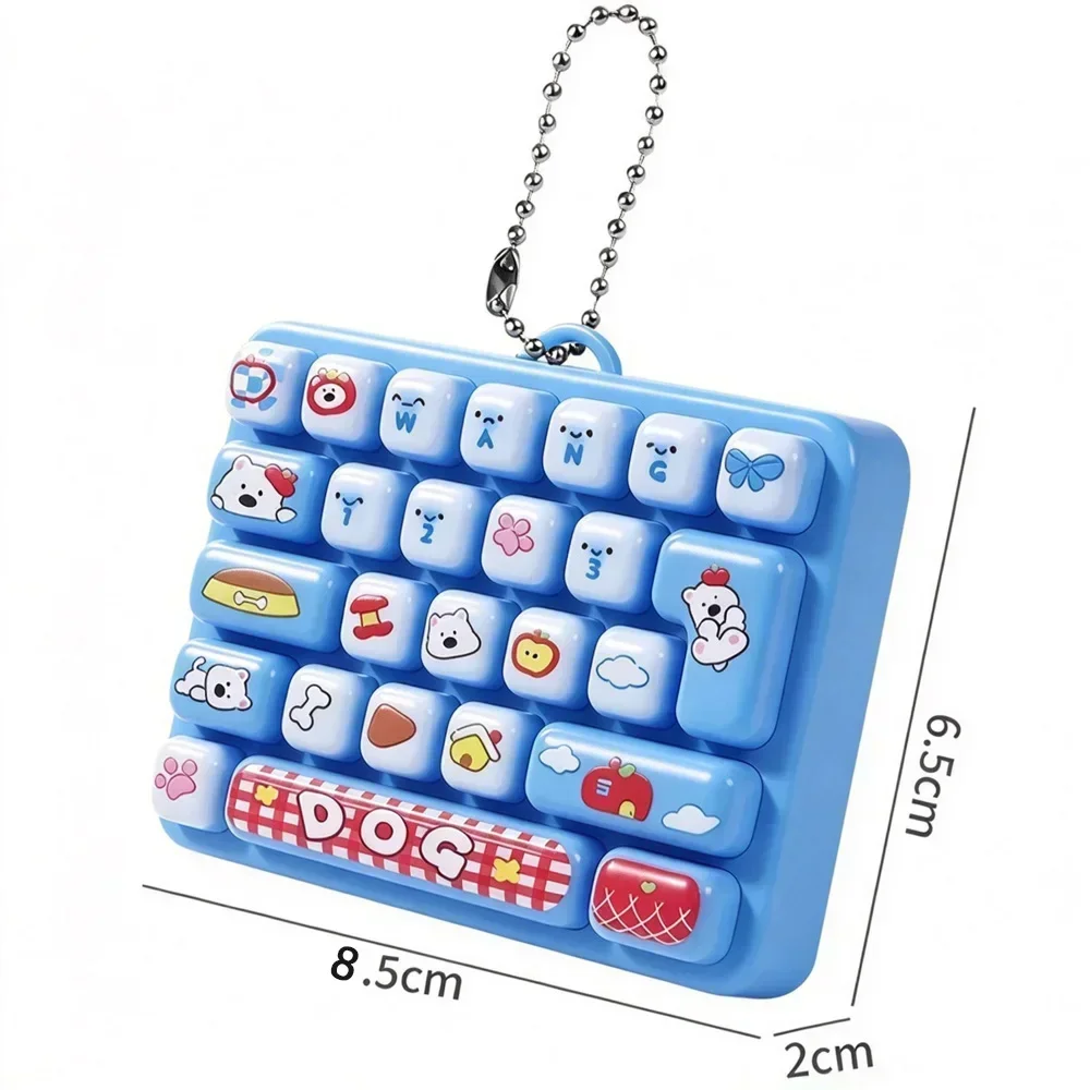 26 키캡 키링 Mini 26-key Key Caps Clicker Keychain Mini Set Keycap Clicker Anti-stress Keyboard Keyrings for Bag Charms Bday Gift