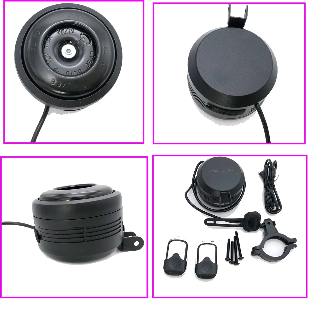 New Safety Anti-theft Alarm Waterproof High quality USB Charging For Scooter Bicycle Bell Electric Horn With Alarm Waterproof