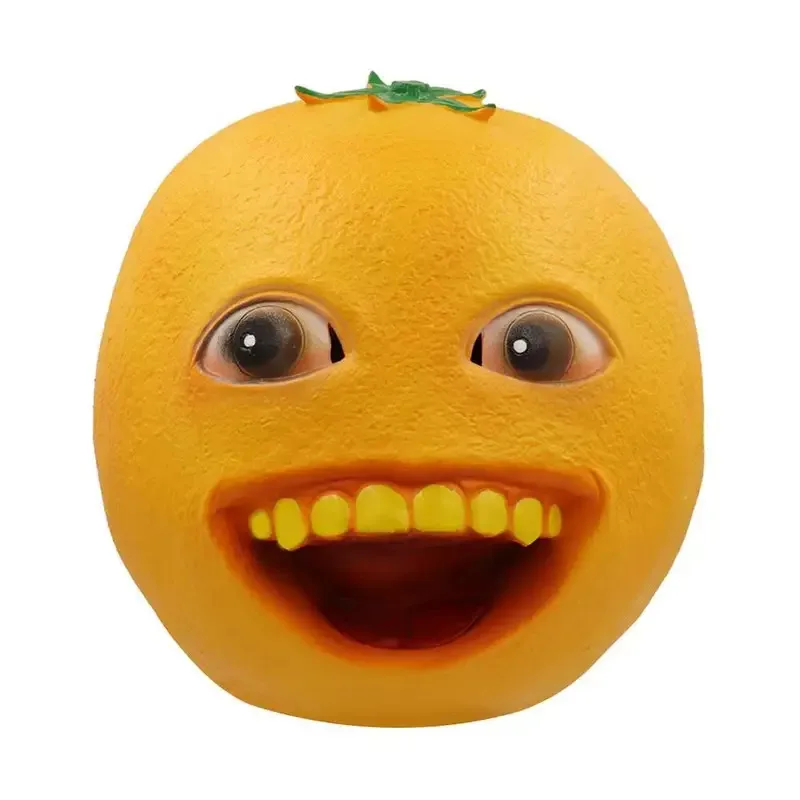 2025 aaa Ugly Annoying Orange, латексный шлем для косплея для взрослых, реквизит для ролевых игр, мяч, вечерние принадлежности для бара, тематическая маска на Хэллоуин F