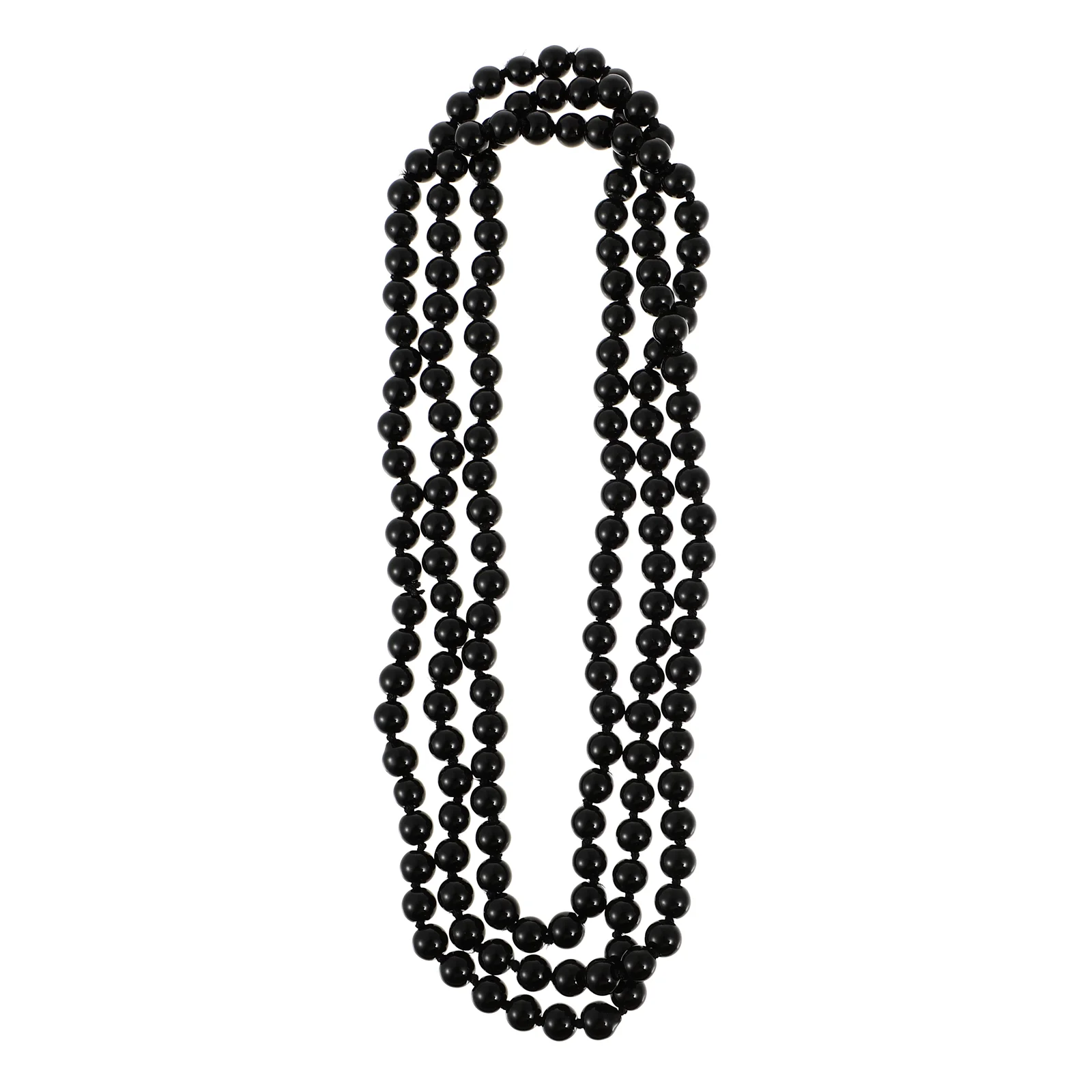 

15M Retro Women Lady Simulated Pearls Long Necklace Chain for Sweater Decoration (Black) Sweater Pearl Necklace