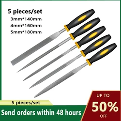 5 Pcs 140/160/180 mm Mini Metal Rasp Needle Files Set Wood Carving Tools for Steel Rasp Needle Filing Woodworking Hand File Tool