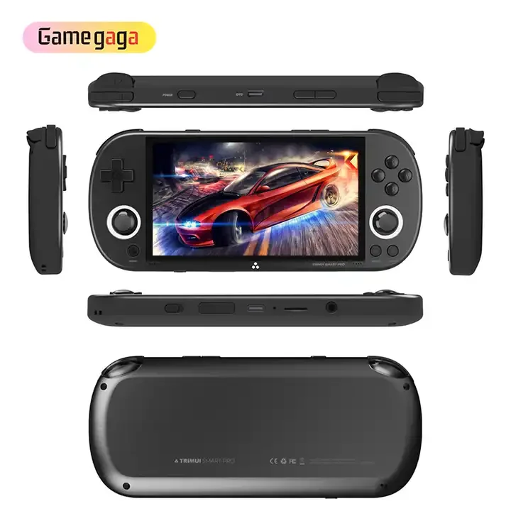 وحدة تحكم ألعاب محمولة L Trimui Smart Pro 4.96 بوصة IPS 1280x720 شاشة 5000 مللي أمبير في الساعة مشغل ألعاب فيديو للأطفال