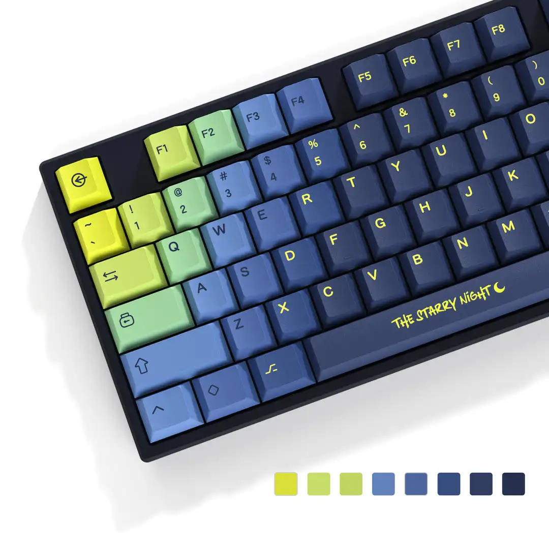 Imagem -02 - Cinco Lados Dye Sublimação Pbt Keycap Starry Night Perfil Keycaps para Gateron Switches mx Teclado Gaming 131 Chaves