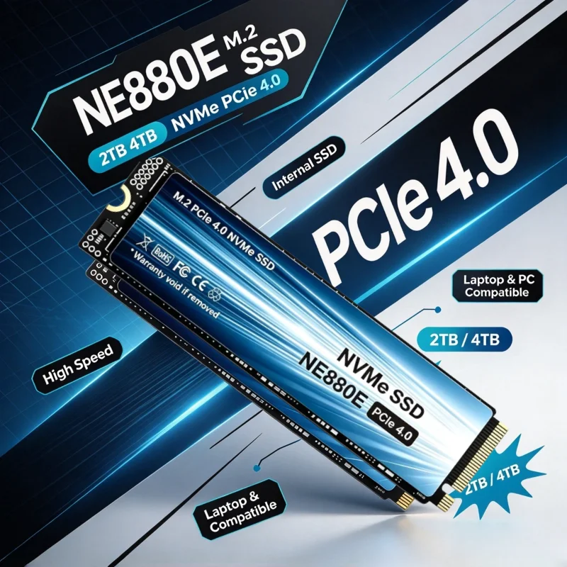 New NE880E M.2 NVMe SSD PCIe 4.0 Internal Solid State Drive, 500GB 2TB 4TB M2 SSD Hard Disk for Laptop Desktop PC
