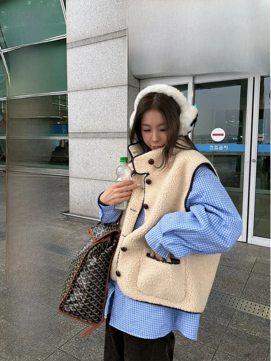 

Зимнее новое свободное длинное пальто D YANGJUN2026 в клетку, из смесовой ткани (шерсть и хлопок), женское повседневное теплое пальто