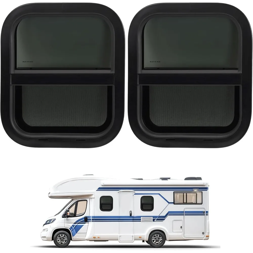 Jendela Geser Vertikal Pengganti dengan Jaring dan Cincin Trim untuk Trailer Kargo dan Perjalanan