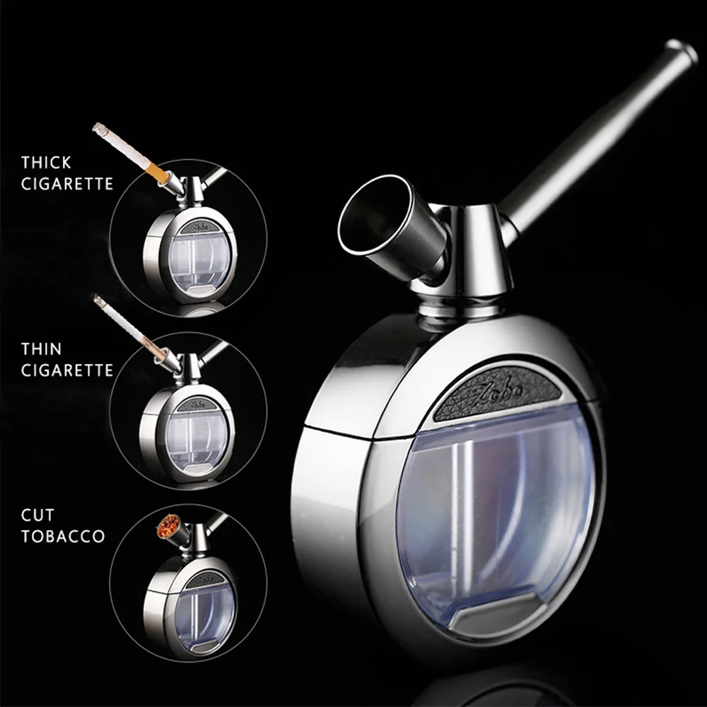 R&R Portable Double Filter Water Smoking Pipe Grass Zinc Alloy Hookah Shisha Set Men and Women Dry Herb Grass Tobacco Pipes Kit