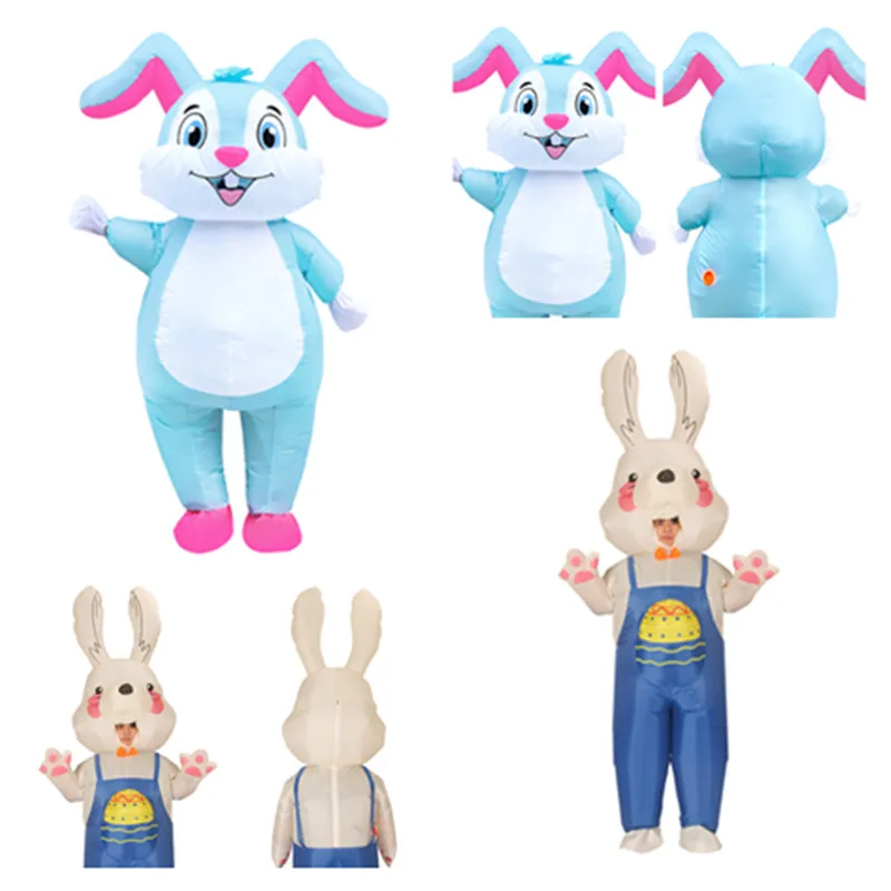 

Adult Easter Bunny Inflatable Costume Cartoon Rabbit Cosplay Full Body Blow Up Clothes Fantasia Halloween Carnival Party Suit