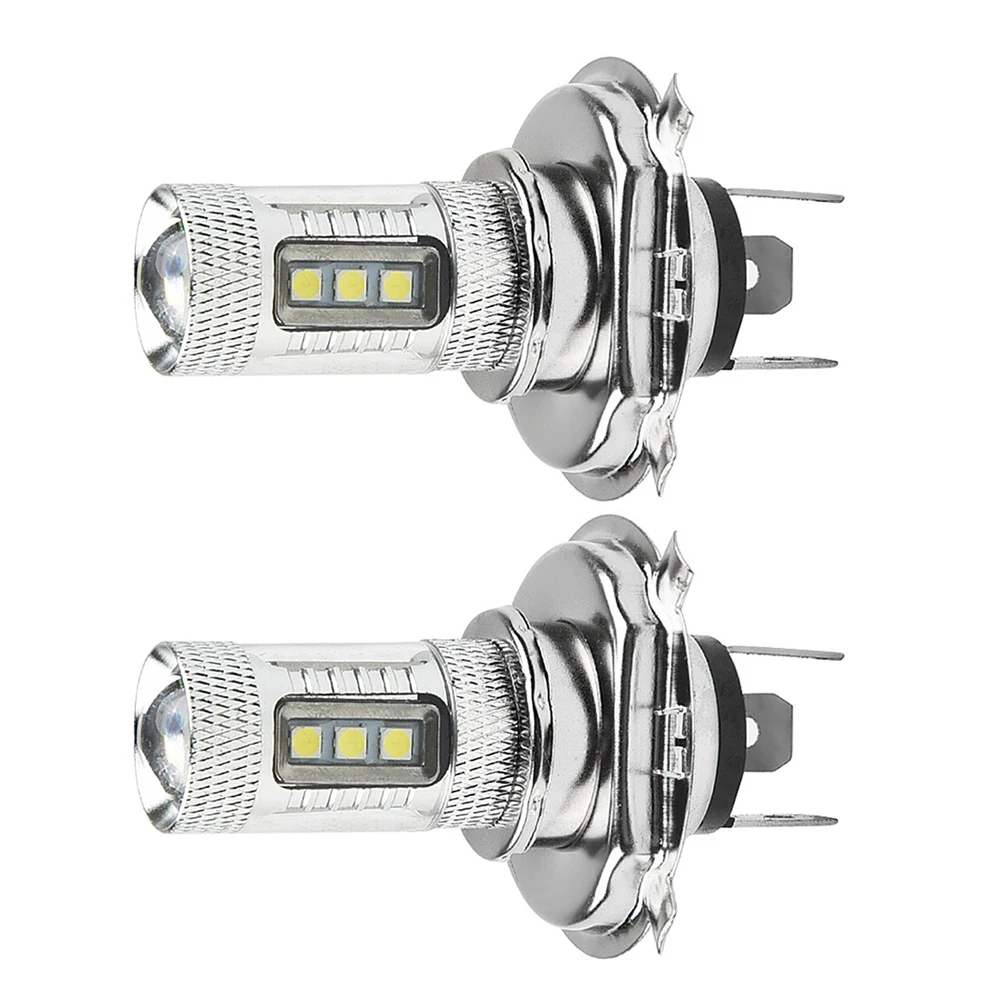 2Pcs 8000K H4 9003 HB2 LED Car Headlight 80W High/Low Beam 90W DRL Headlamp Bulbs Fog Lights 1800LM DC 12V-24V White Lamp