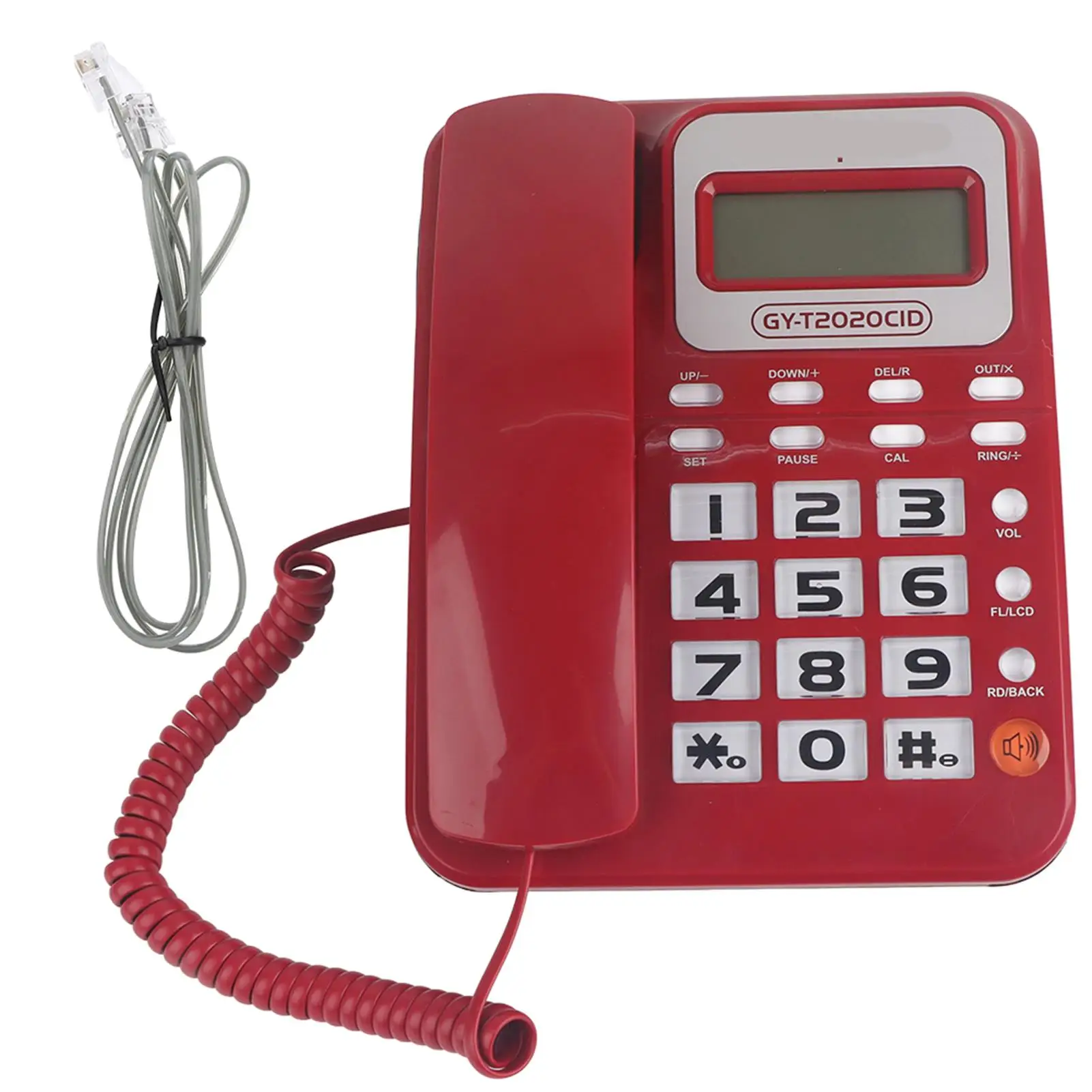 Retro Wired Telephone with Speaker, Voice Display and Calculator for Home Office, Hotel Desk Landline Phone