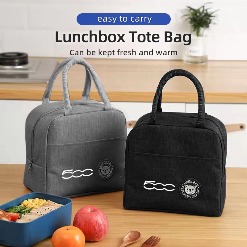

Car LOGO Portable Bento Bag Lunch Insulated Lunch Box Outdoor Picnic Bag For FIAT 500 Grande Punto Tipo Stilo UNO Astra Bravo Pa