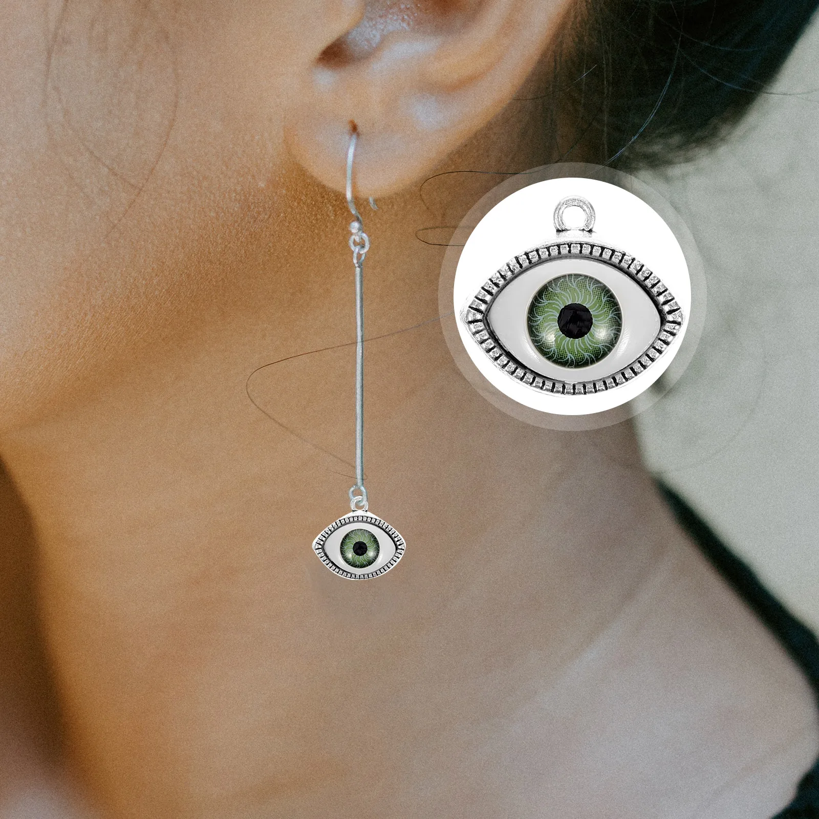 10 قطع سبائك عين الشر سحر المعلقات مستلزمات صناعة المجوهرات ل عقد دي اي واي أساور أقراط الاكسسوارات اليدوية