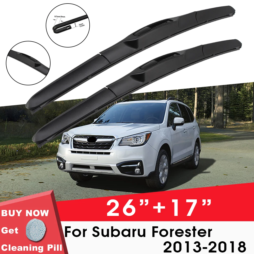 

Car Wiper Blade Front Window Windshield Rubber Refill Wiper For Subaru Forester 2013-2018 LHD RHD 26"+17" Car Accessories