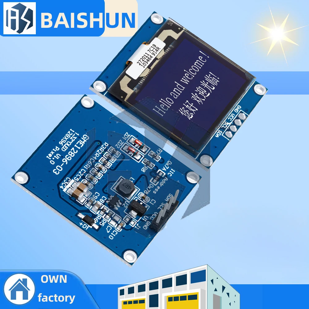 

1.32-inch 128x96 White OLED Display Module SSD1327 Driver IC, I2C Interface, Grayscale & HD for Embedded Systems