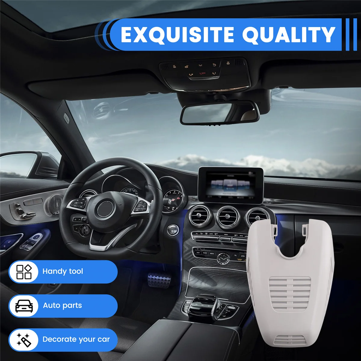 자동차 내부 백미러 커버 트림 플레이트 A 2058210300   메르세데스 벤츠 C 클래스 W205 2014-2021 LHD 그레이 -T45C