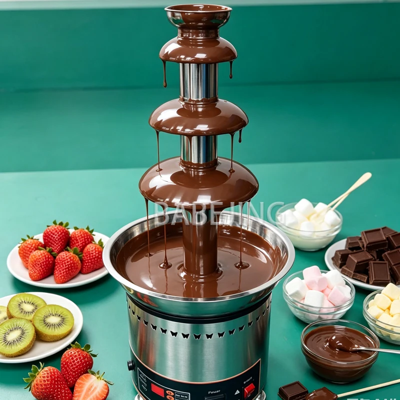 BABEJING Stainless Steel Chocolate Fountain Machine Commercial Fully Automatic Wedding Candy Waterfall Dispenser
