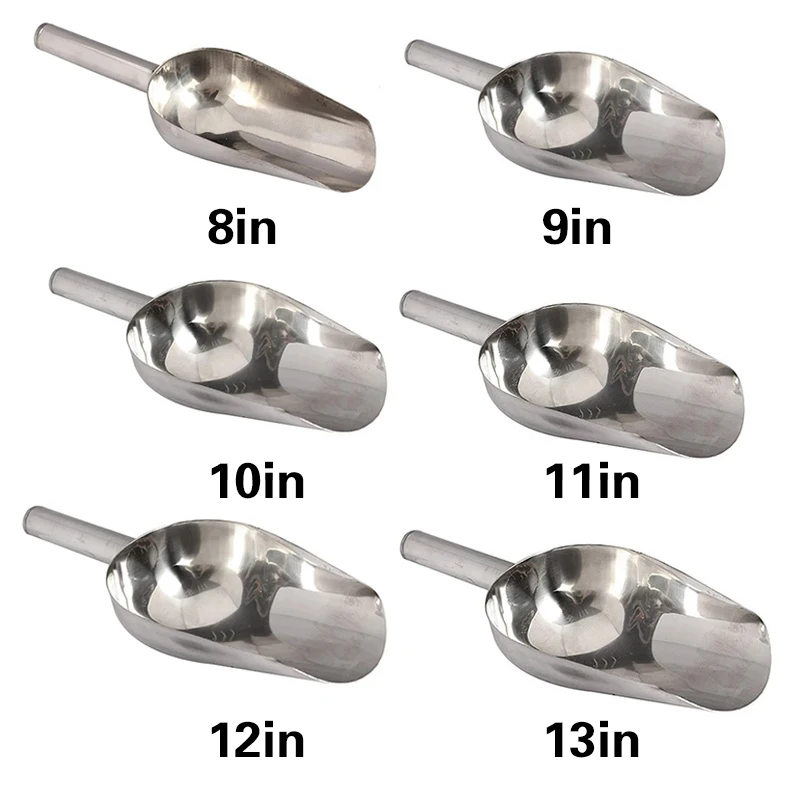 Stainless-Steel Ice Cube Scoop Bar Buffet Kitchen Spice Candy Flour Nut Scoop Spoon Dry Goods Shovel Party Kitchen Accessories