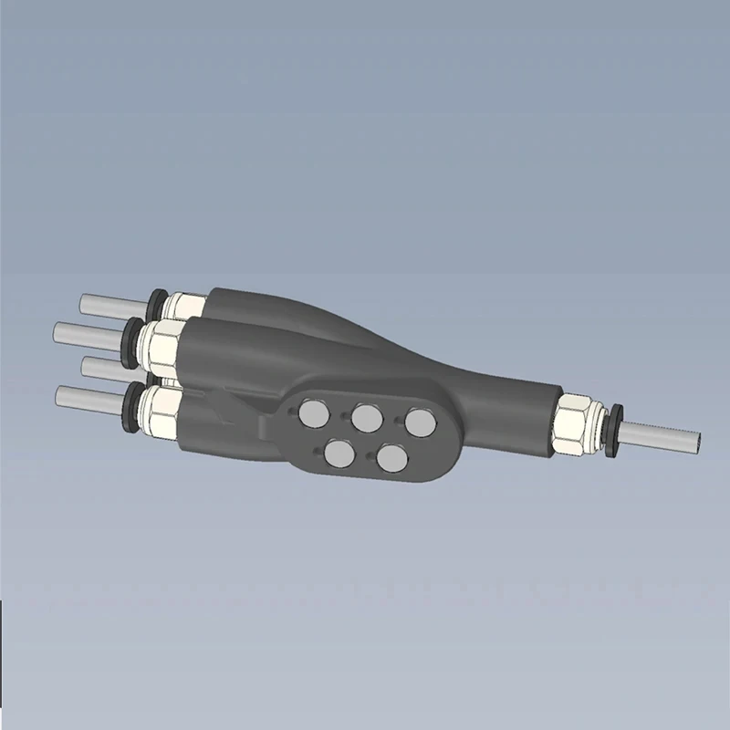 For Bambu Lab 3D printer Part 4-in-1 PTFE Adapter material pipe expansion port AMS connect 4 feeding modules, Nylon material