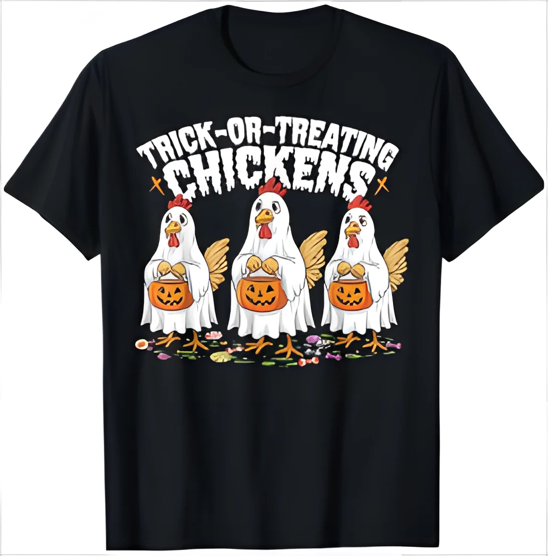 Trick-Or-Treating Chickens, Halloween Spooky Season Chickens T-Shirt