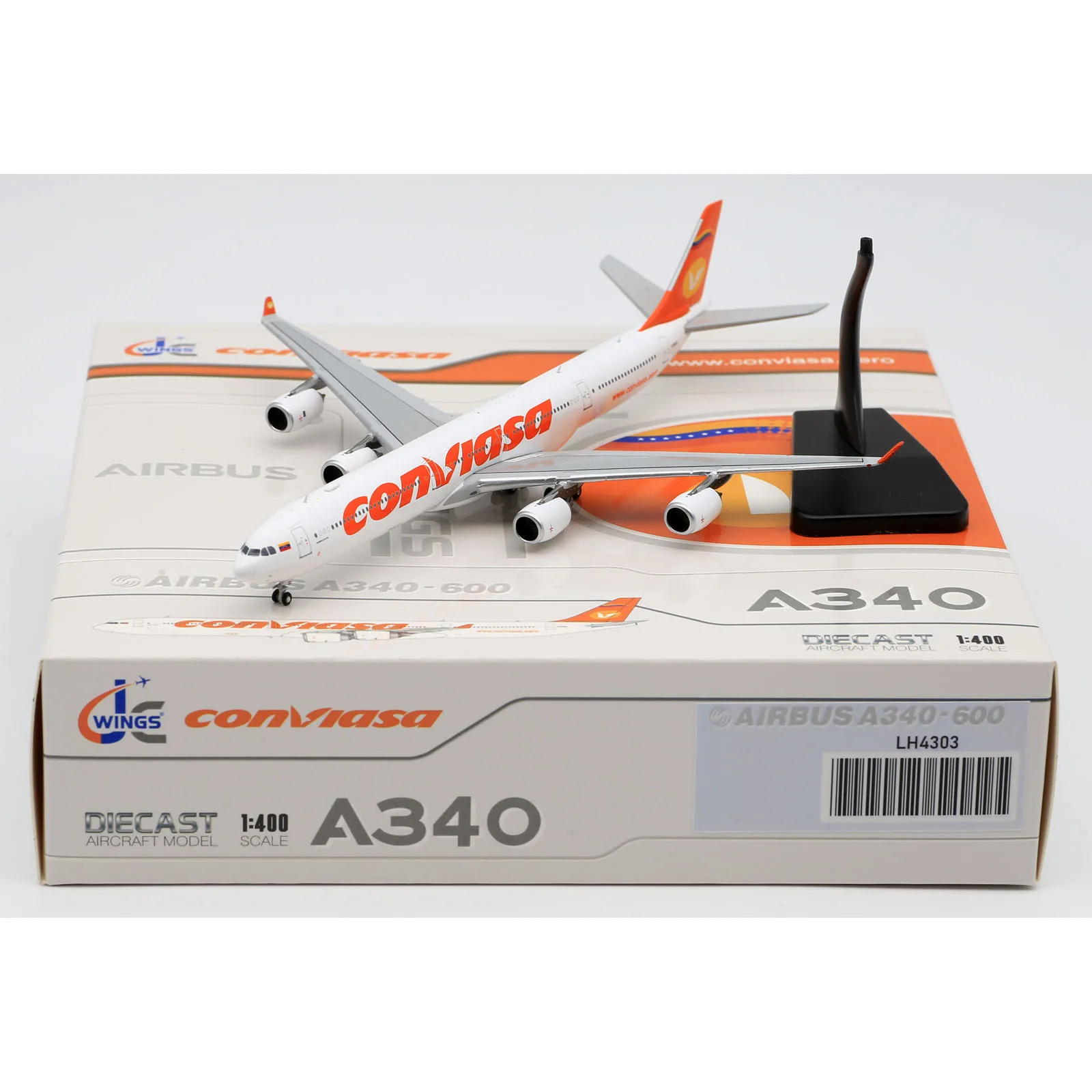 

LH4303 Alloy Collectible Plane Gift JC Wings 1:400 Conviasa Airlines Airbus 340-600 Diecast Aircraft Jet Model YV3533 With Stand