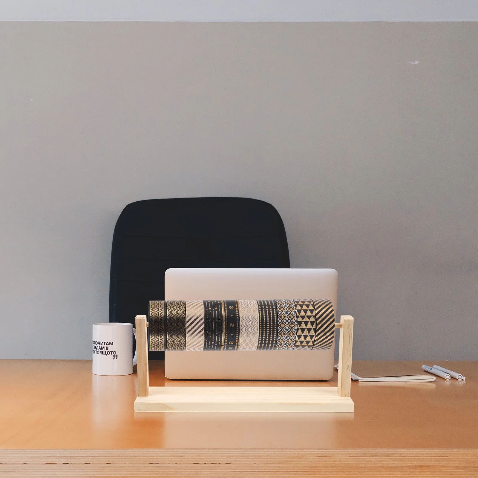 Organizador de cinta de madera, soporte de almacenamiento de carrete, diseño Simple y ligero, perfecto para amantes de los manualidades, estante de almacenamiento de cinta