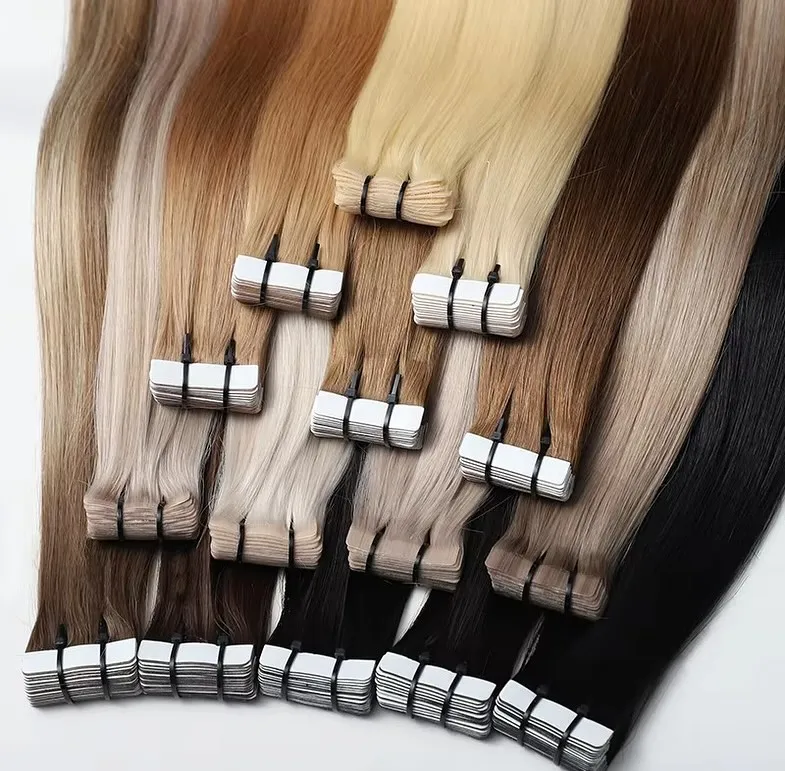 Tape Ins Human Hair Extensions Natural Black 18-30 inch 50G 20Pcs Skin Weft Seamless Invisible Silky Straight Remy Human Hair
