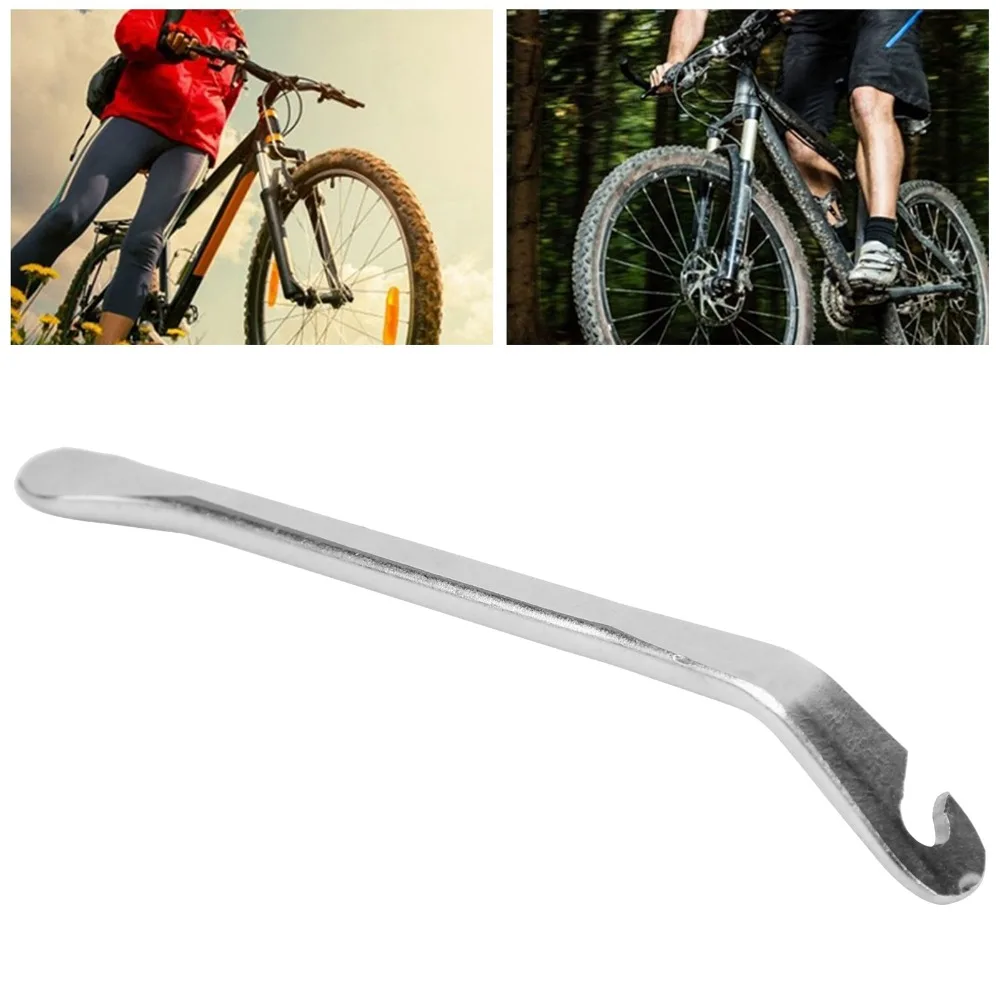8PCS Durable 45# Steel Bike Tire Levers Curved Premium Bike Tire Pry Bar 11.5cm Silver Tire Repair Bar Tire Changing view 3